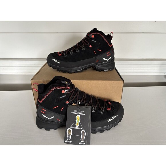 Salewa Alp Mate Winter Mid WP Hiking Boot - Women's Asphalt/Black, Size 8.5 - Picture 1 of 7